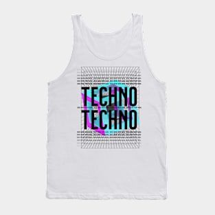 TECHNO  - Bold Geometry (Black) Tank Top